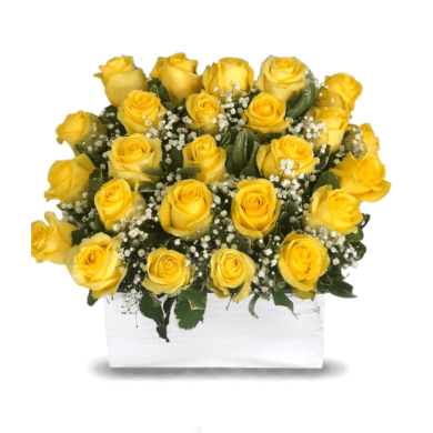 Canasta De Rosas Amarillas